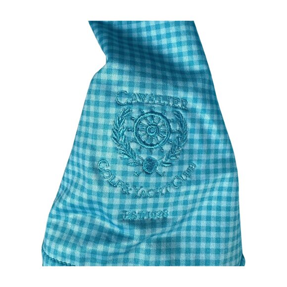 Peter Millar Summer Comfort Men's XL Golf Polo Blue Check Pattern - Picture 5 of 6